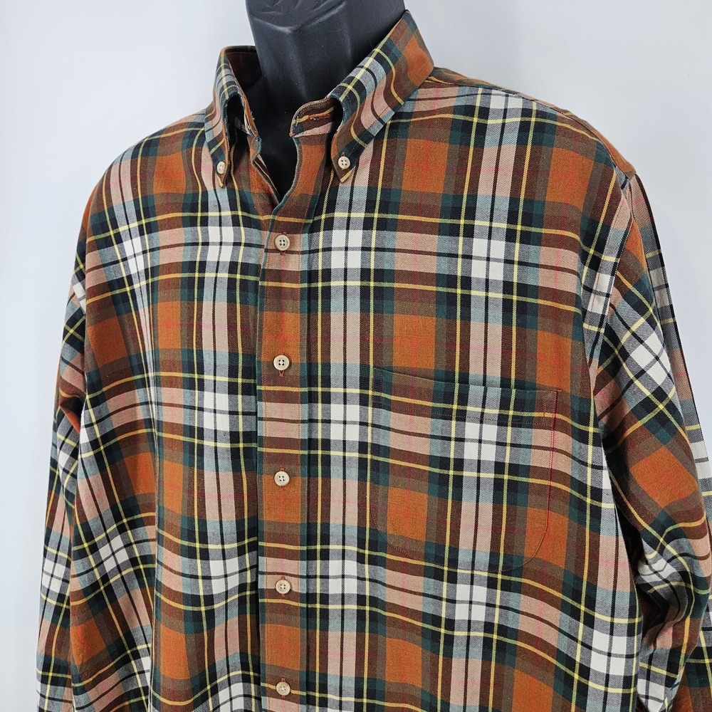 Viyella Men's Size XL Plaid Long Sleeve Shirt Cotton Wool Blend Work Travel